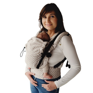 Marsupiu ergonomic Prime Calm Miles – bej și ecru, pentru nou-născuți și copii până la 3 ani
