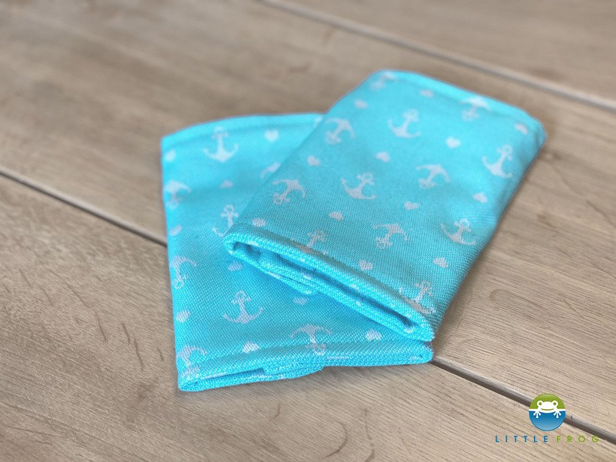 Drool Pads for Little Frog Carrier - Turquoise Anchors