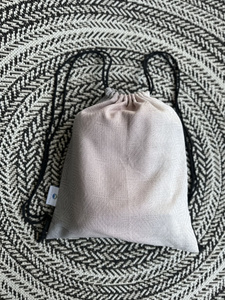 Large Drawstring Bag for wrap/sling - Linen Foggy Cube
