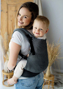 Marsupiu Swift Toddler Slate Moonstone – gri și negru, ergonomic pentru copii de 12–36 luni