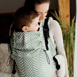 Marsupiu Preschooler Natural Miles – ecru și verde, ergonomic pentru copii de 2–6 ani