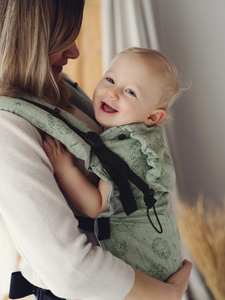 Porte-bébé ergonomique en lin Prime Flow Lightness, pissenlits verts