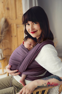 Soft baby sling for beginners – Bamboo Rubellite - size 5/2nd class