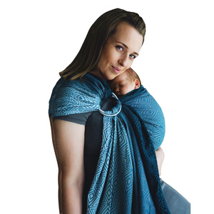 Sling cu inele TENCEL™ Atmosphere Cube mărimea M – albastru, negru și gri