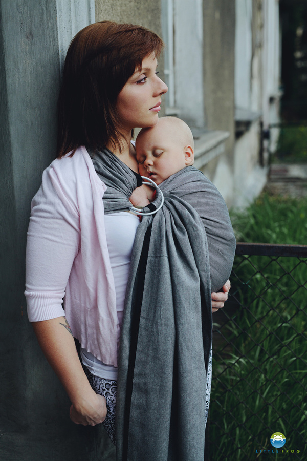 Ring Sling Tragetuch Graphite Herringbone - Größe M (2m)