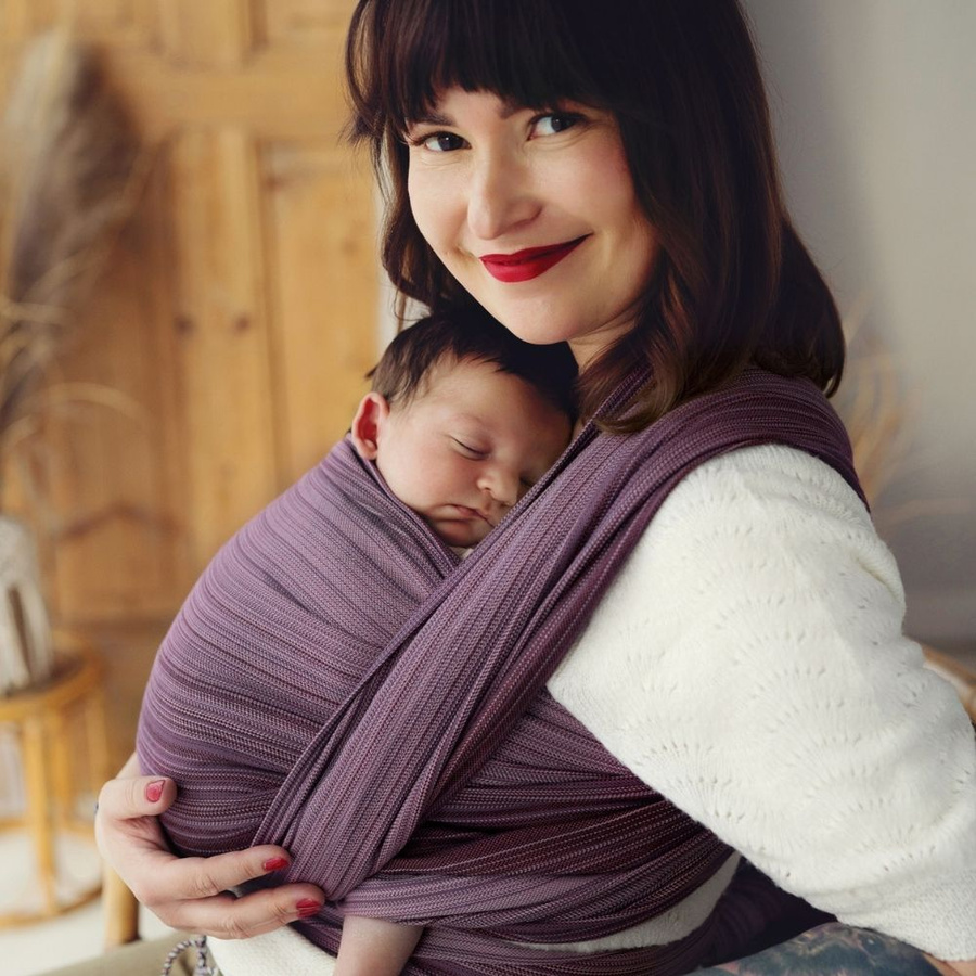 Soft baby sling for beginners – Bamboo Rubellite - size 7/2nd class