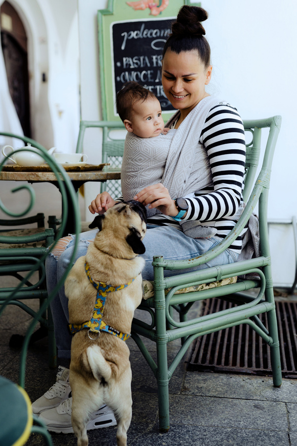Little Frog Baby Sling - Grey Cube size 9