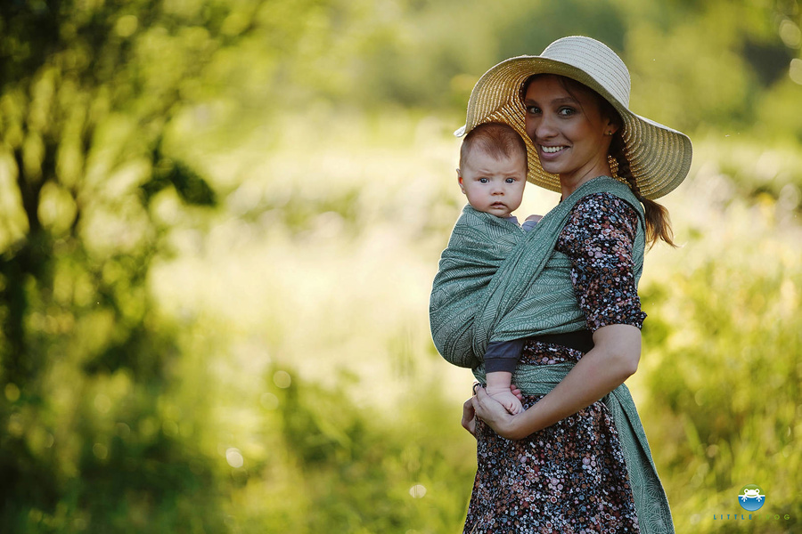 Fular tejido Verde Linen Harmony - talla 5