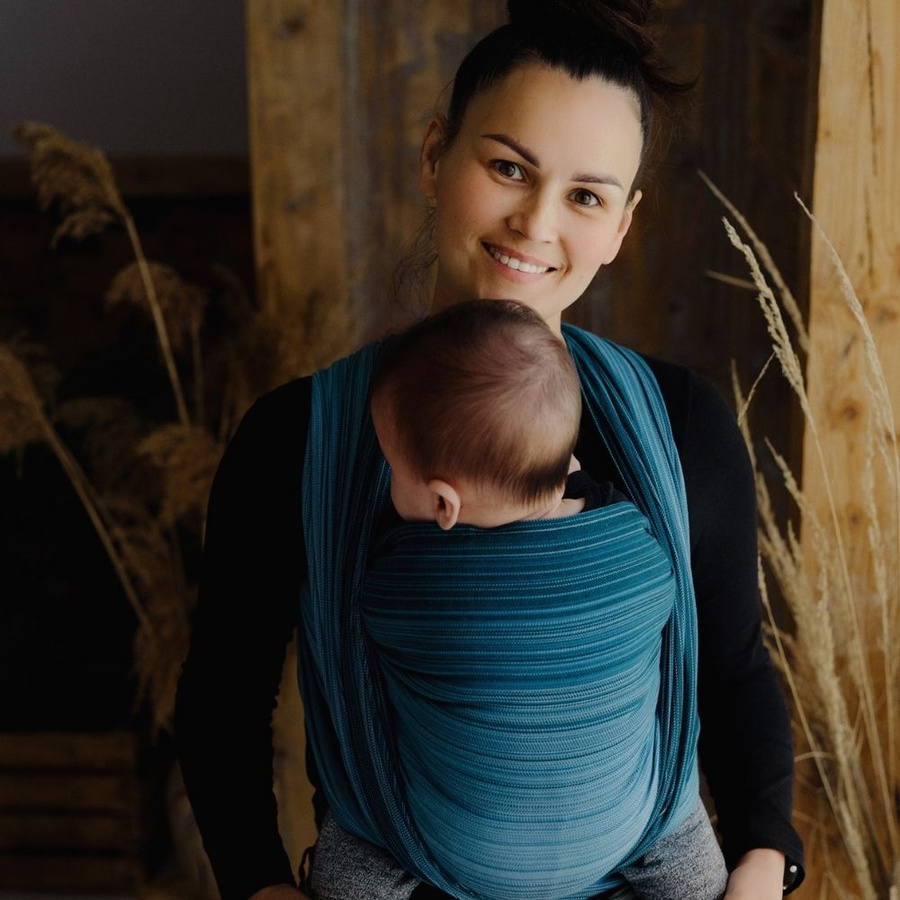 Fular portabebés azul Boleite – porteo ergonómico del recién nacido (talla 6)