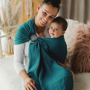 Ring Sling Pure Linen Deep Aqua - taille S (1,7 m)