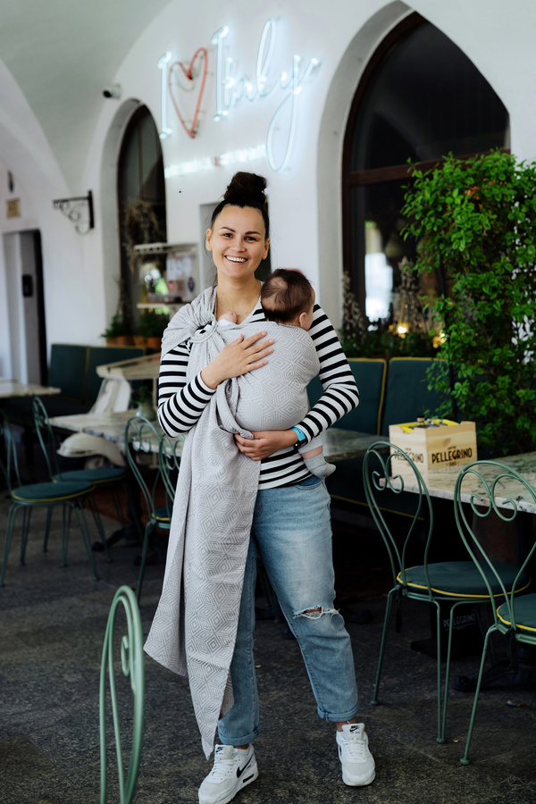 Ring Sling Tragetuch Grey Cube - Größe M (2m) /2. Wahl