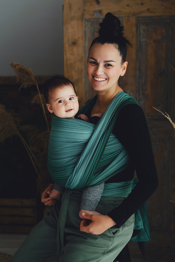 Green Malachite baby wrap – classic woven wrap, size 6