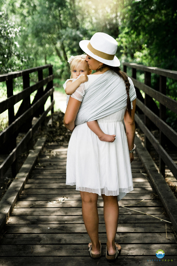 Ring sling Linen Silver Wildness - size M (2 m)