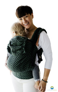 Marsupiu Preschooler Adventure Miles – verde și negru, ergonomic pentru copii de 2–6 ani