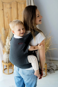 Marsupiu Swift Toddler Slate Moonstone – gri și negru, ergonomic pentru copii de 12–36 luni