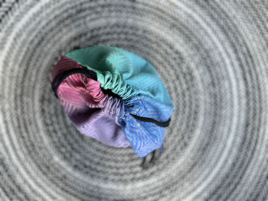 großer Kordelbeutel für Tragetuch/Tuch - Linen Aurora Cube