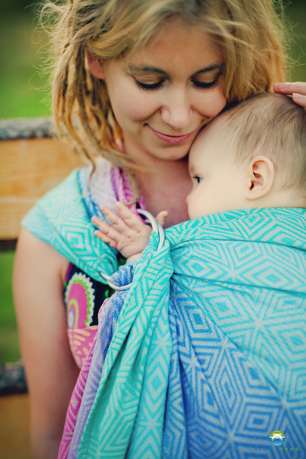 Ring Sling Tragetuch Linen Aurora Cube - Größe L (2,3m)