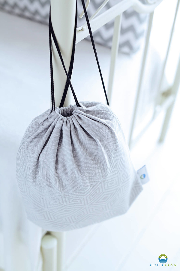 Drawstring Bag for wrap/sling -   Grey Cube