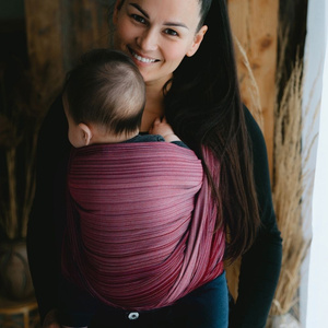 Fascia porta bebè a righe rossa Jasper – fascia per portare il bambino, taglia 6