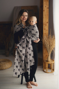 Bandolera de anillas marrón Cosy Love talla L – para bebé y niño pequeño