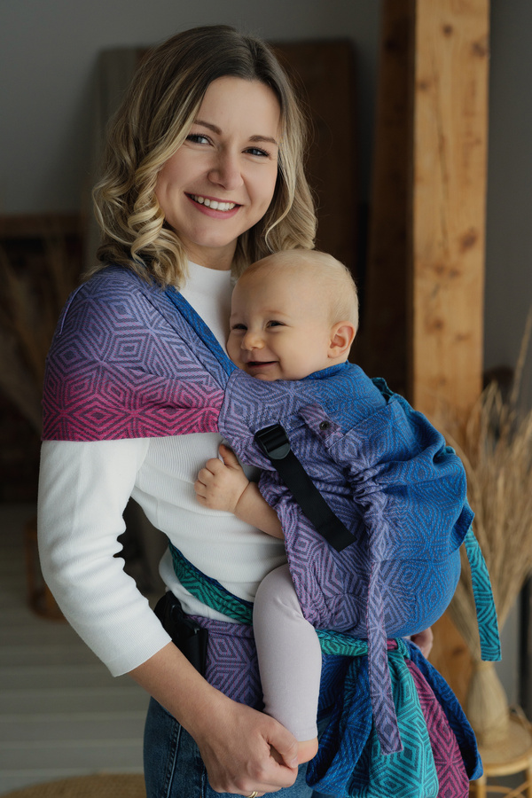 Marsupiu ergonomic hibrid Cross Hybrid TENCEL™ Aurora Cube