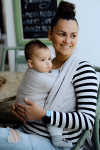 Little Frog Baby Sling - Grey Cube size 8