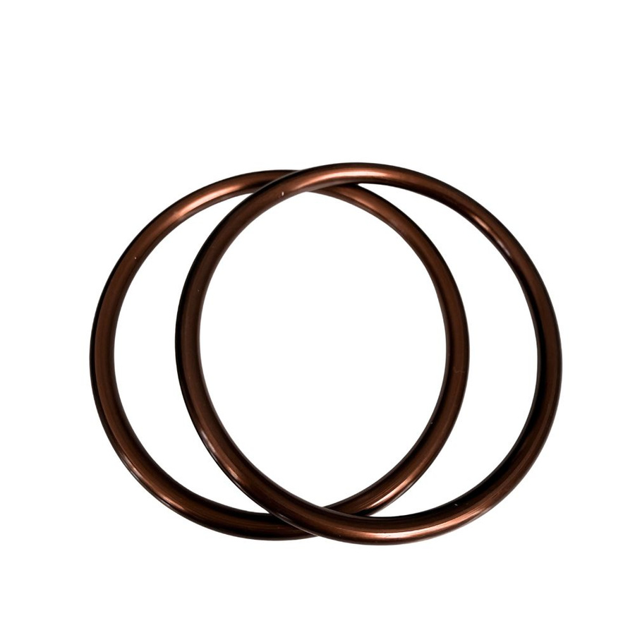 Brown Hand Buffed aluminium rings for baby slings, size L