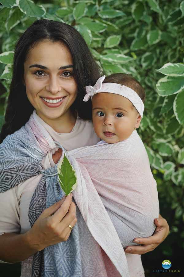 Ring Sling Tragetuch Linen Foggy Cube - Größe M (2m)