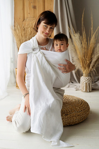 Ring Sling Pure Linen White - taille M (2 m)