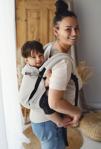 Marsupiu Swift Toddler Beige Moonstone – bej, ergonomic pentru copii de 12–36 luni