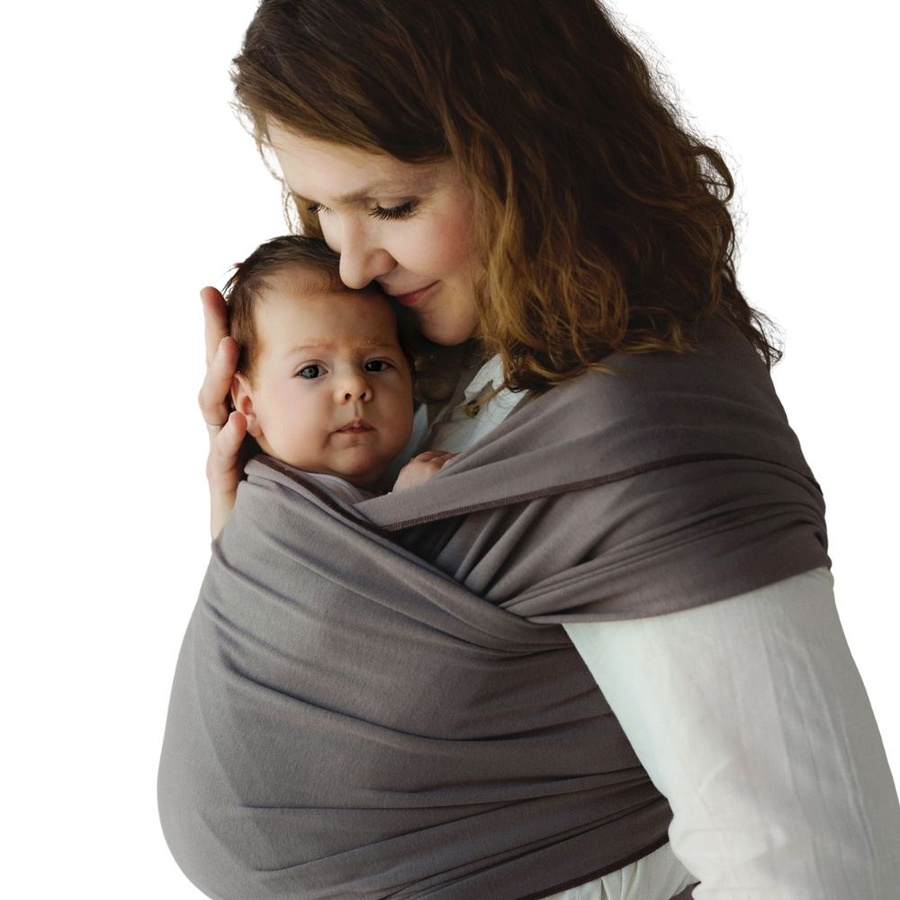 Fular Elástico Silent Earth/2ª clase – marrón de algodón para porteo desde el nacimiento