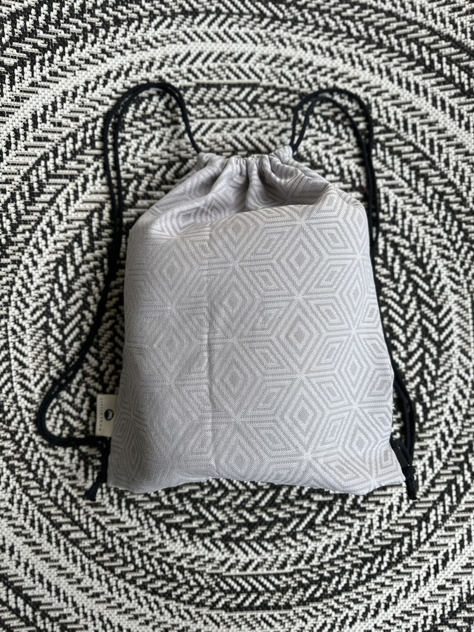 Zaino grande con coulisse per fascia portabebè - Gray Cube