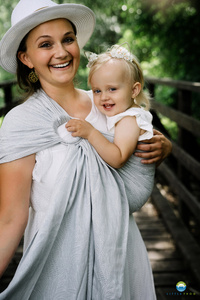 Ring sling Linen Silver Wildness - size M (2 m)