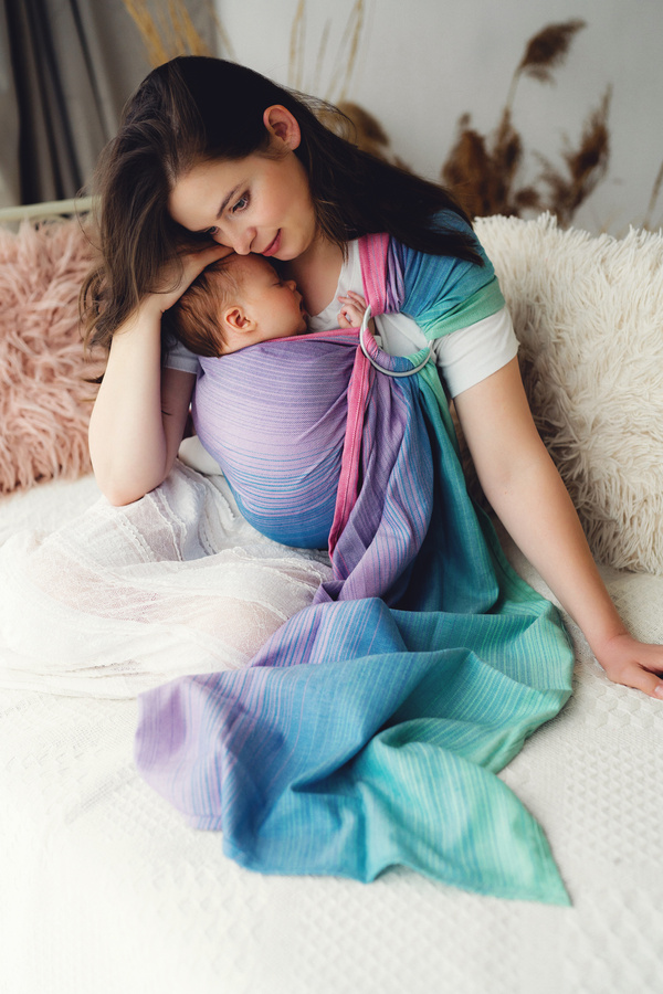 Bamboo Zircon M – écharpe ring sling colorée et respirante, idéale pour l’été