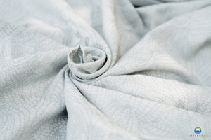 Eșarfă port-bebe țesută Linen Silver Wildness mărimea 7 – alb și gri, cu in