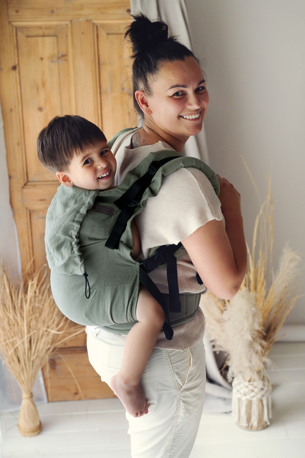 Ergonomic Preschooler Carrier - Pure Linen Grove - 100% Linen