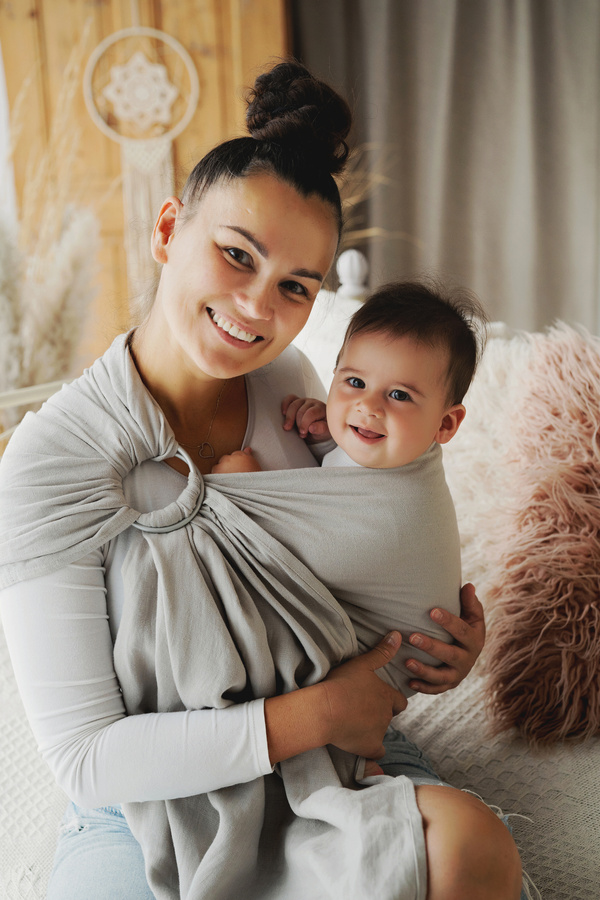 Ring Sling Tragetuch Pure Linen Light Fog - Größe S (1,7m) DEMO