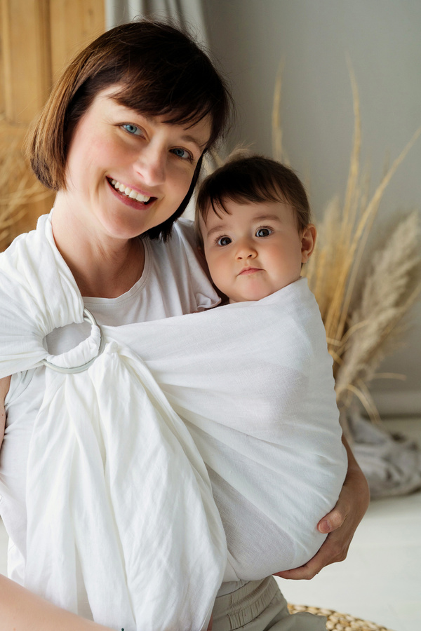 Ring Sling Pure Linen White - taille M (2 m)