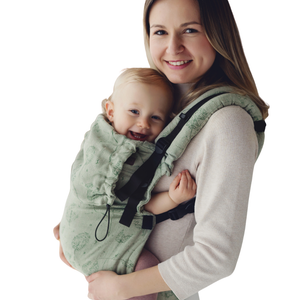 Babytrage mit Leinen Prime Flow Lightness, grüne Löwenzahn