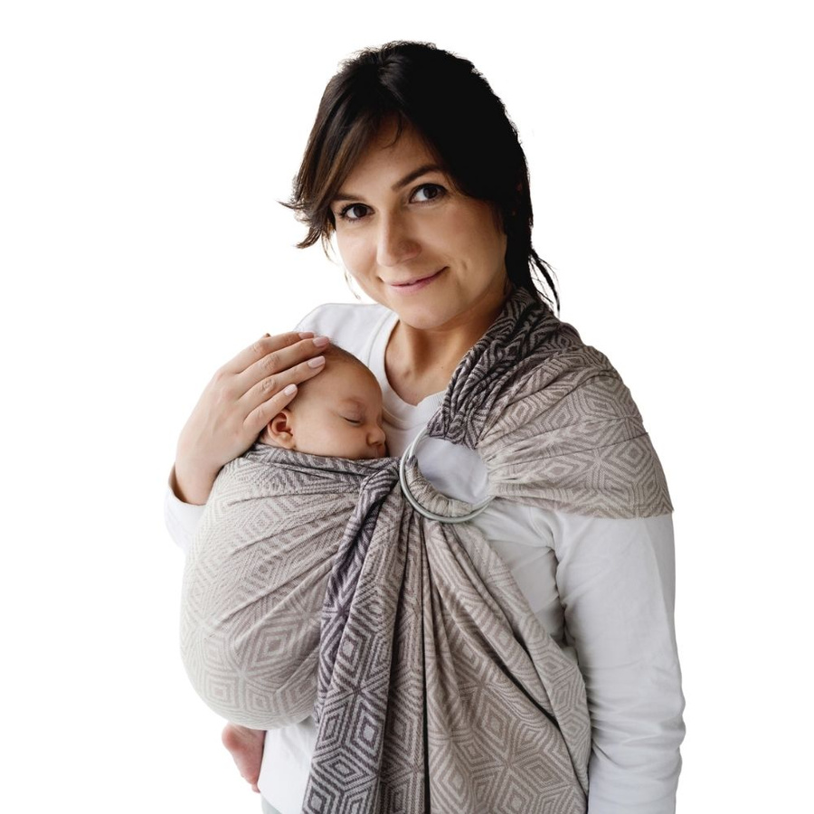Sling cu inele TENCEL™ Calm Cube mărimea M – ecru, bej și maro