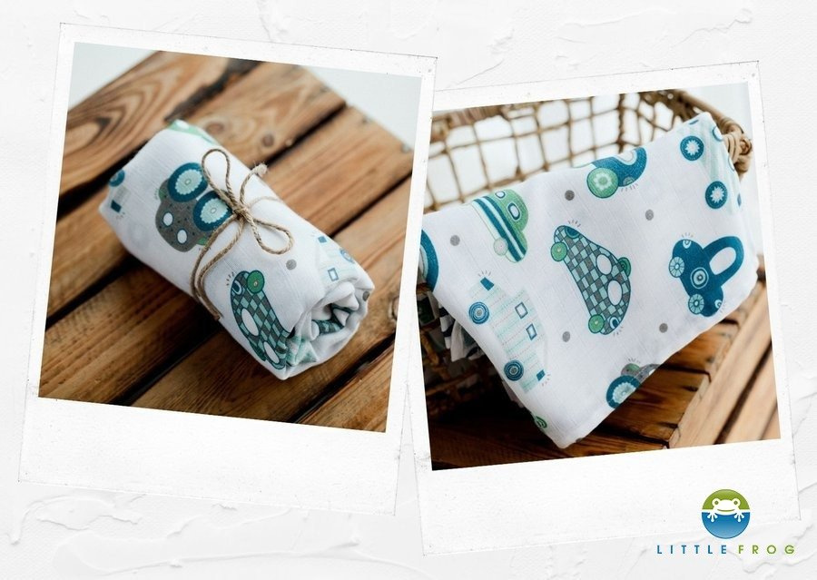 Little Frog Bambus Windel - Kuschelige Autos - 1St