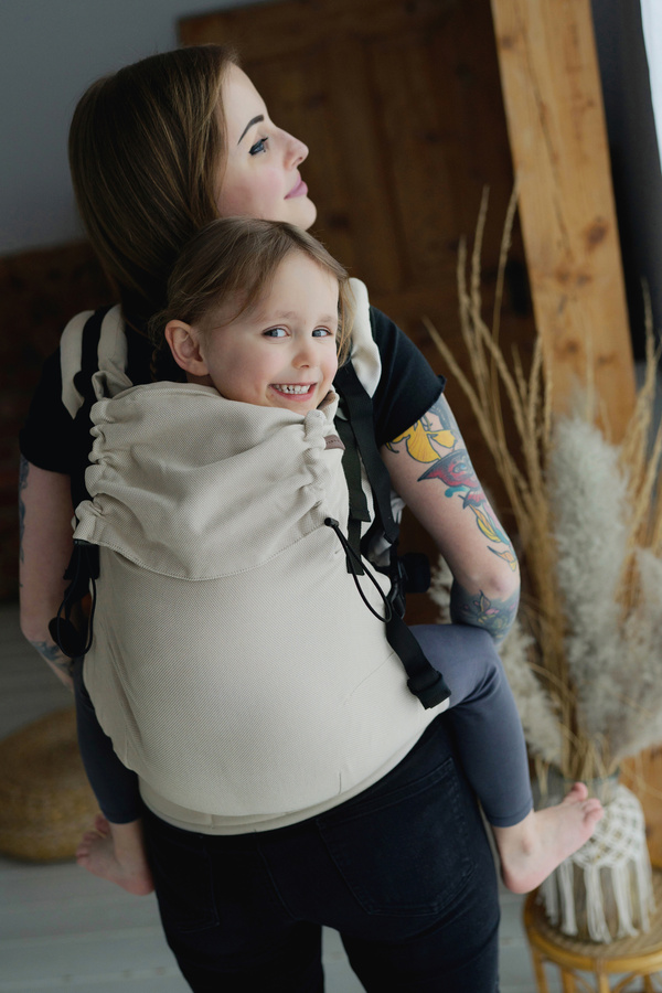 Marsupiu Preschooler Beige Moonstone – bej, ergonomic pentru copii de 2–6 ani