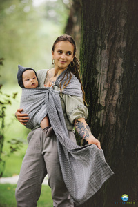 Ring sling Lovely Fog - size M (2m)